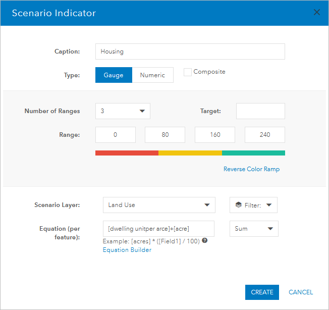 Configurar el indicador de escenario de viviendas estimadas