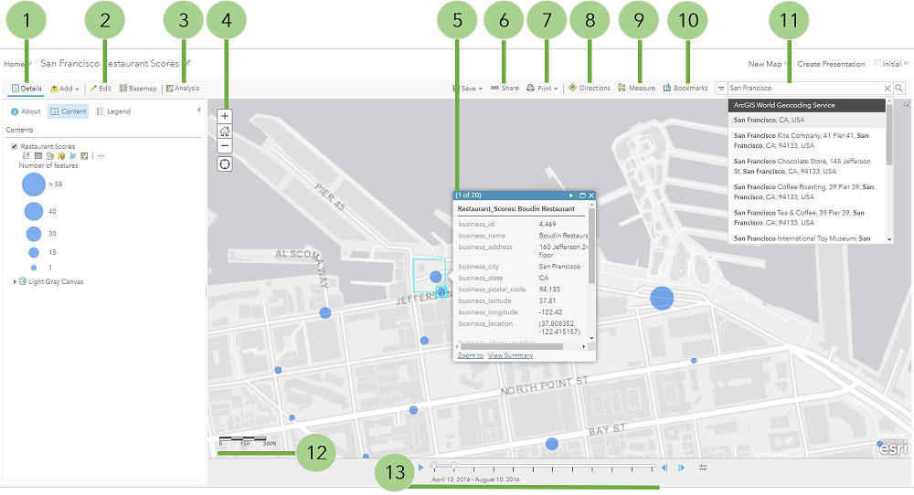 Map Viewer con elementos etiquetados Map Viewer con elementos etiquetados