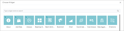 Elegir un widget Elegir un widget